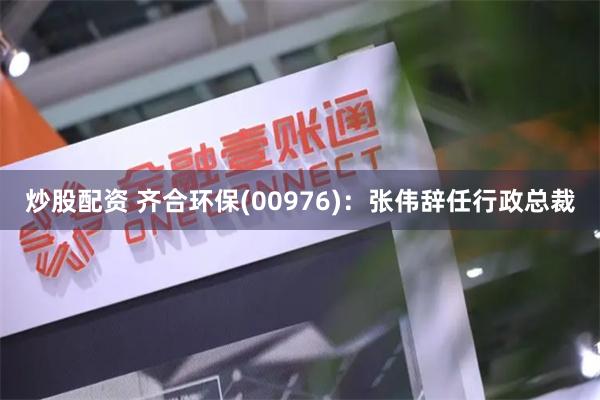 炒股配资 齐合环保(00976)：张伟辞任行政总裁