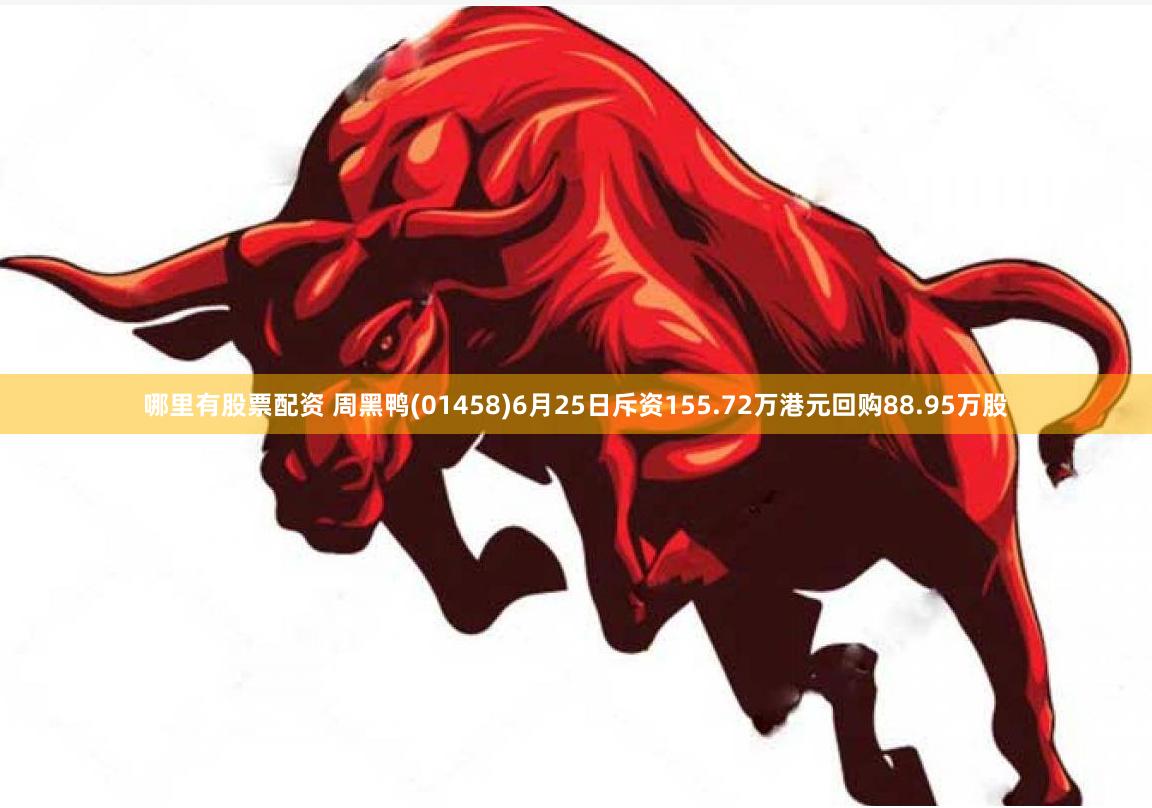 哪里有股票配资 周黑鸭(01458)6月25日斥资155.72万港元回购88.95万股